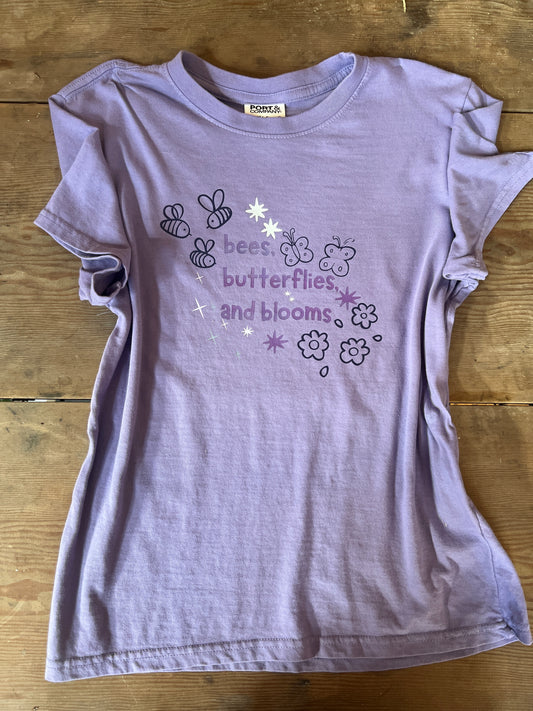 CLEARANCE - YOUTH shirt - Bees Butterflies Blooms