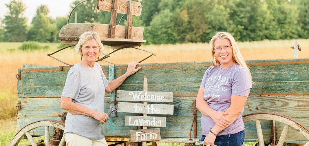 Farmers Mary Ann May and Allison May Horseman at Woodstock Lavender Farms & Co.