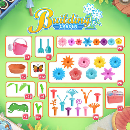 148PCS Garden Building Toys, Pretend Play, Preschool STEM